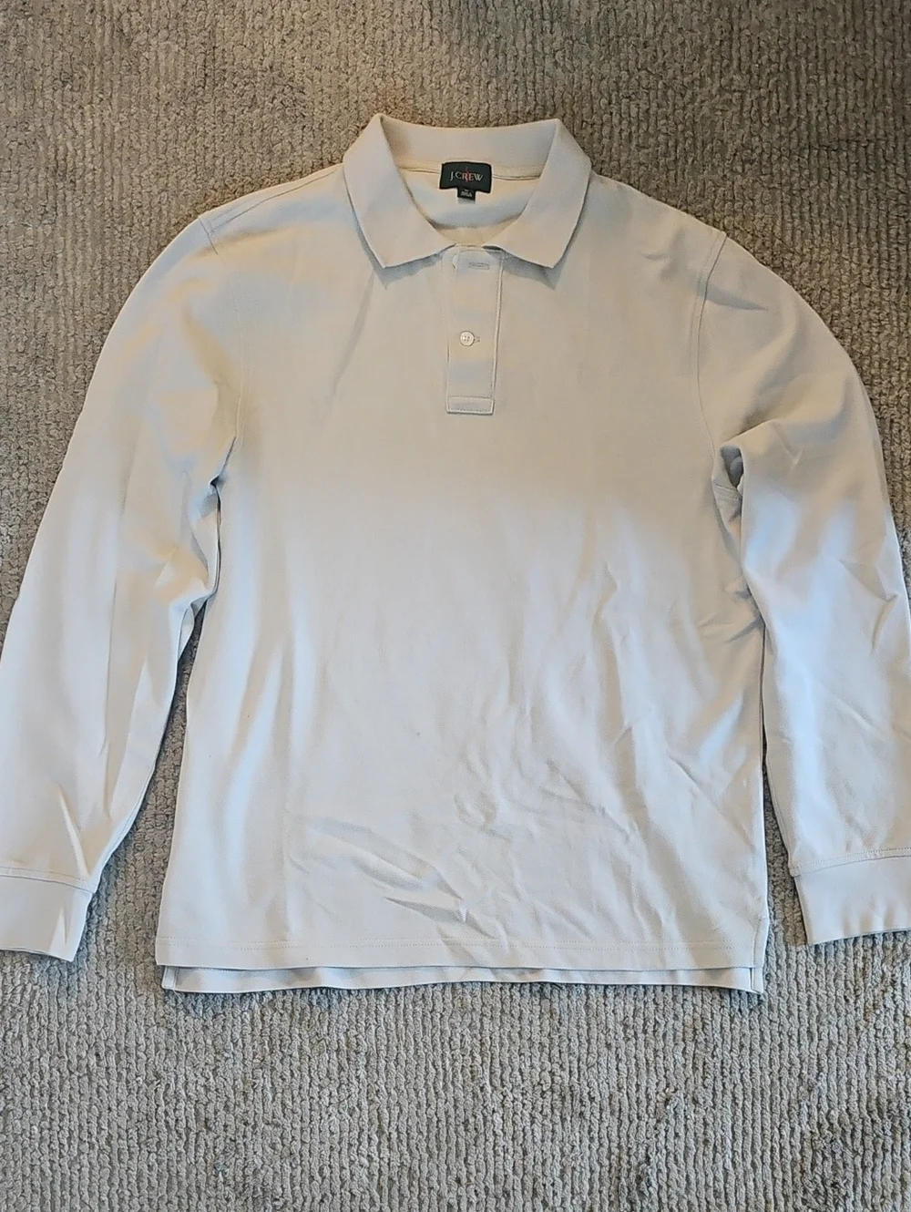 J. Crew Men's Classic Long-Sleeve Pique Polo – Stone